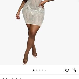 Sparkling Cream Mini Dress